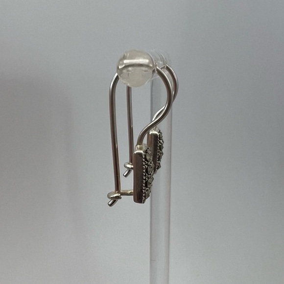 Genevieve & Grace Sterling Silver & Marcasite Rectangular Drop Earrings – New - Picture 12 of 16